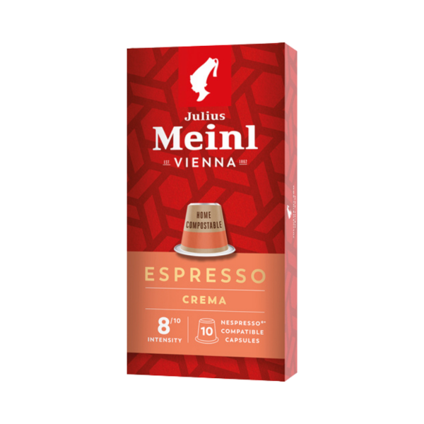 Julius Meinl Kaffeekapseln Espresso Crema 8, Nespresso-kompatibel, kompostierbar, 10 Stück
